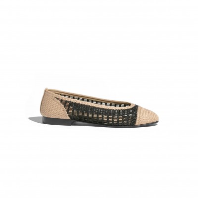 CHANEL RAFFIA BALLET FLAT G46352